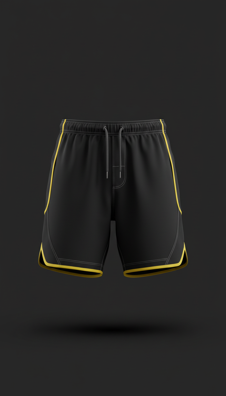 Technical training shorts with stretch waistband
