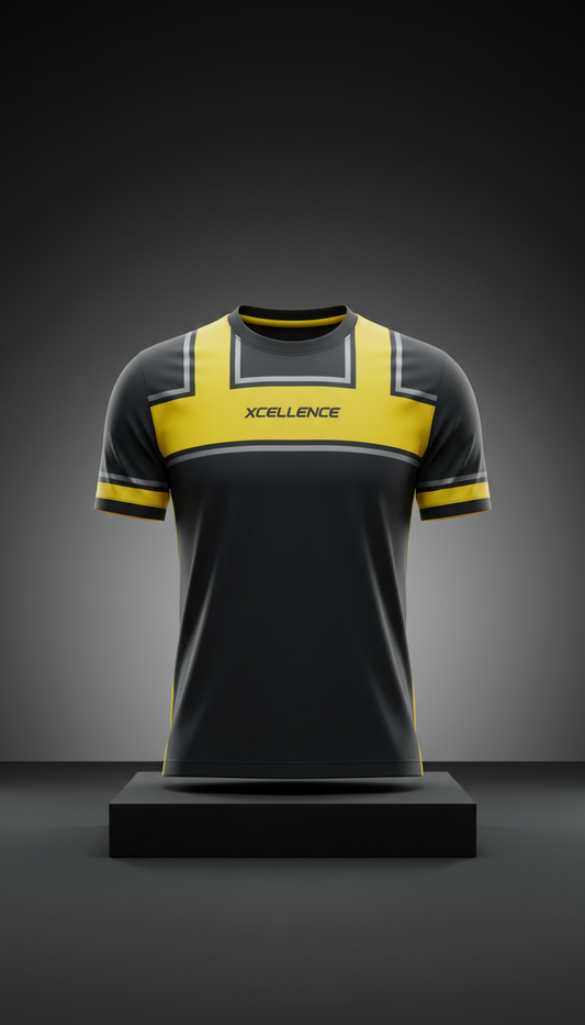 Competition soccer jersey with moisture-wicking mesh